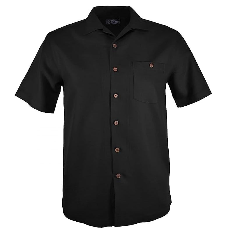Indygo Smith Short Length Herringbone Shirt in Black