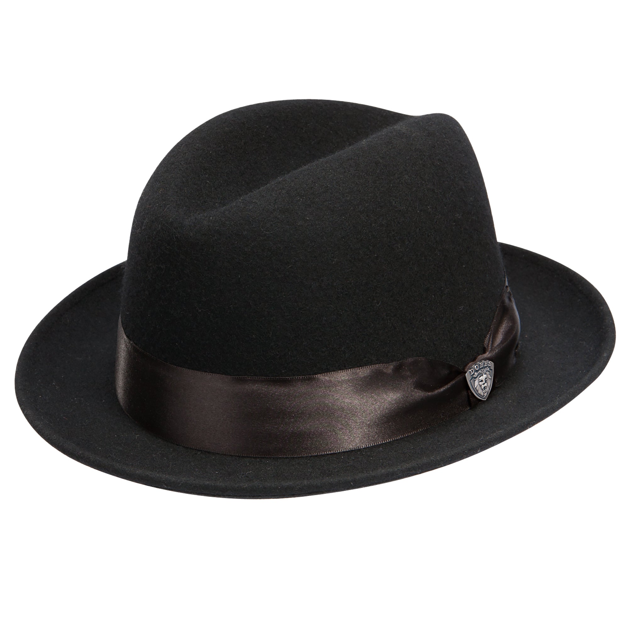 Dobbs Wool Felt Boulevard Fedora Hat in Black