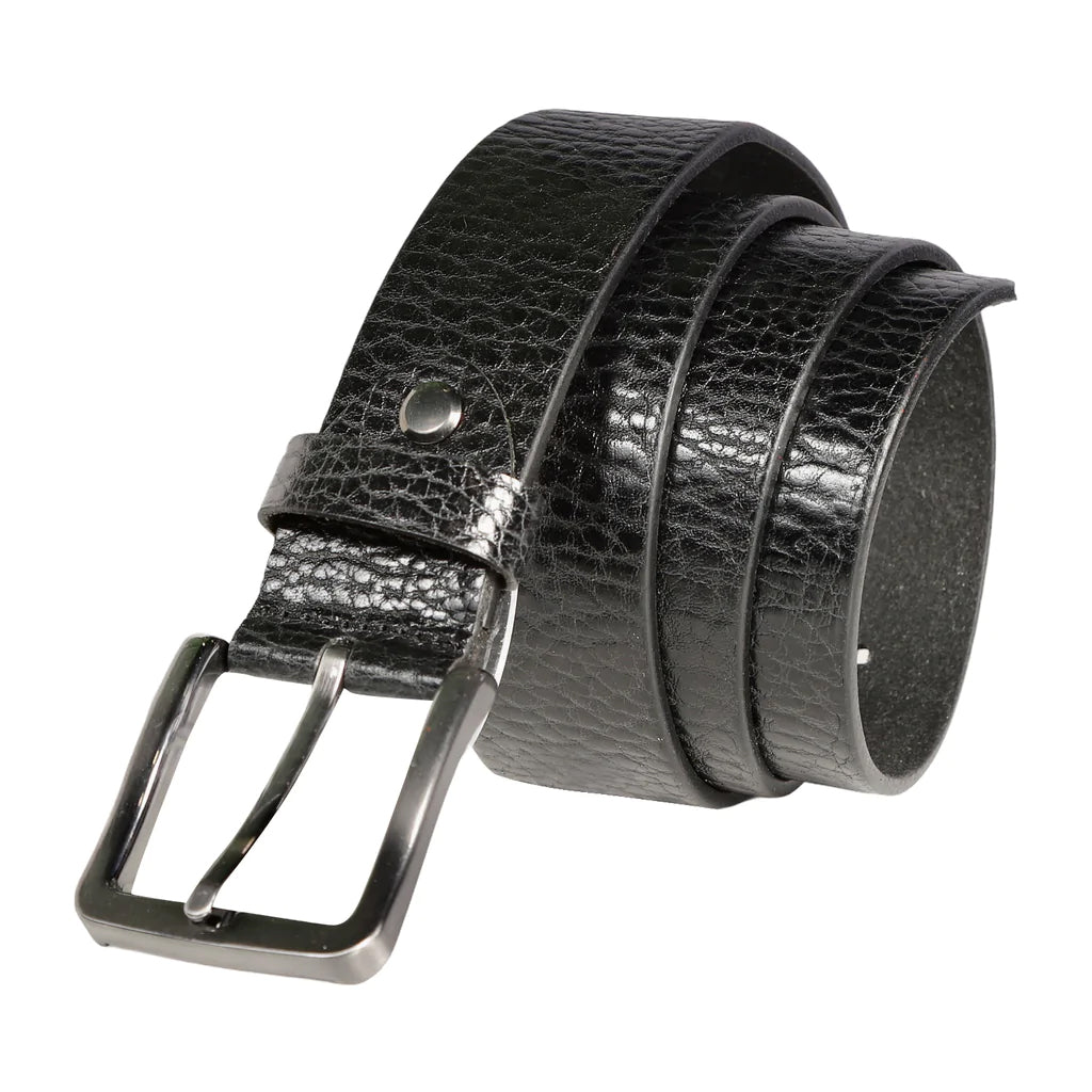 7 Downie St Faux Snakeskin Leather Belt in Black