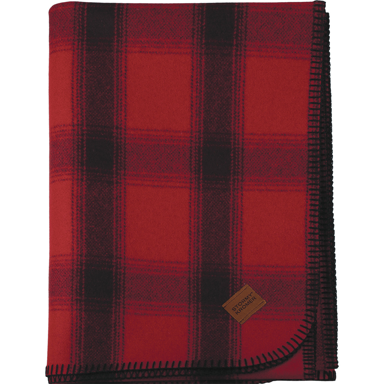 Stormy Kromer Wool Blend Blanket in Red/Black Plaid