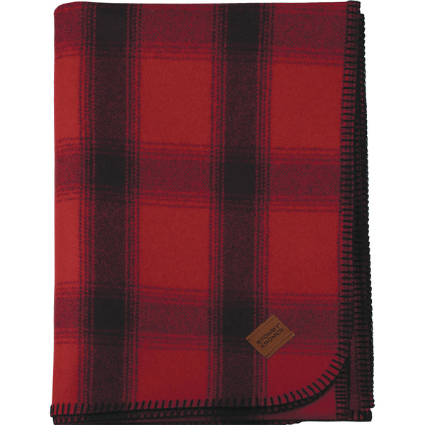 Stormy Kromer Wool Blend Blanket in Red/Black Plaid - 1