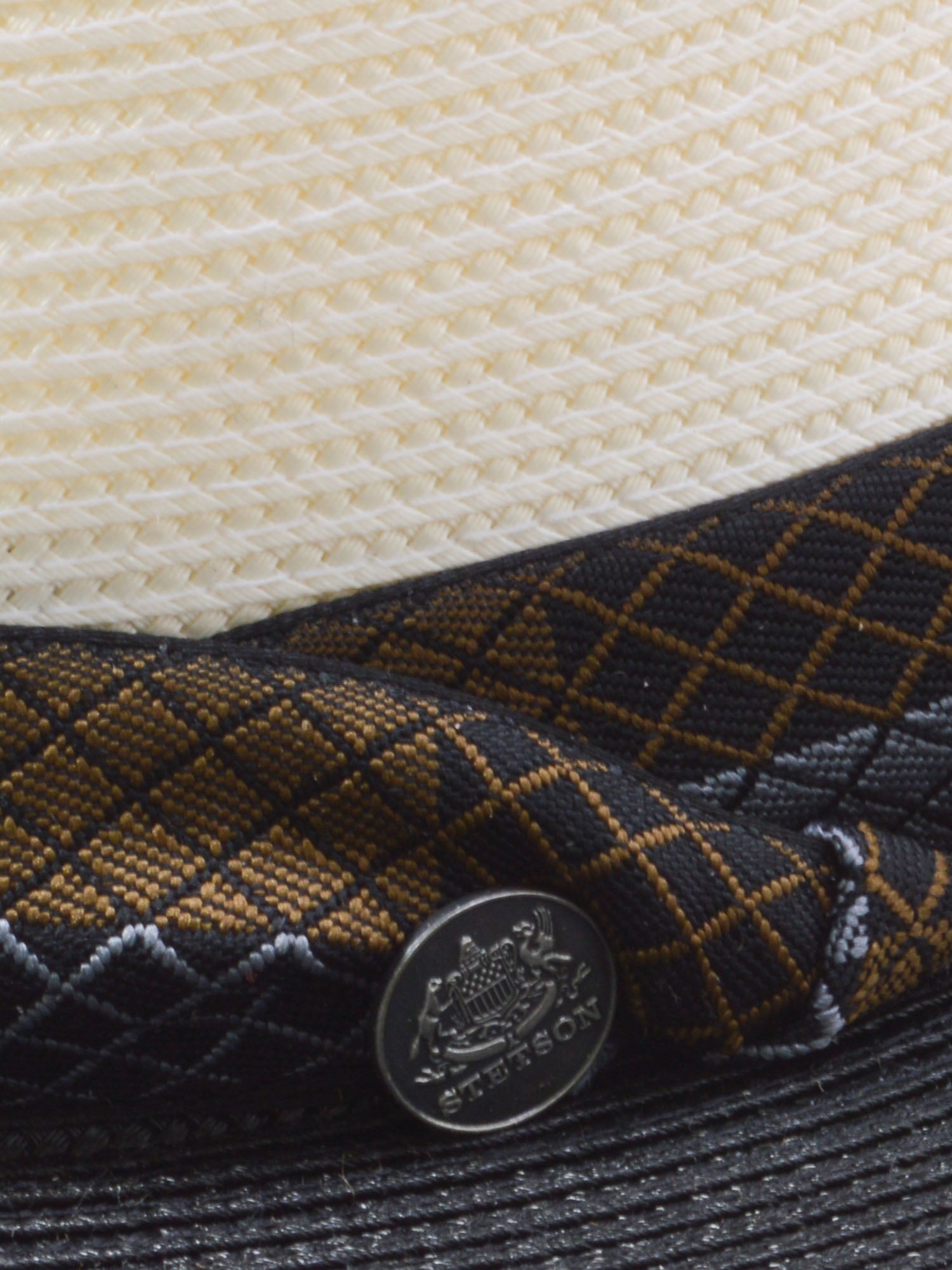 Stetson Andover Florentine Milan Straw Hat in Ivory/Black-3