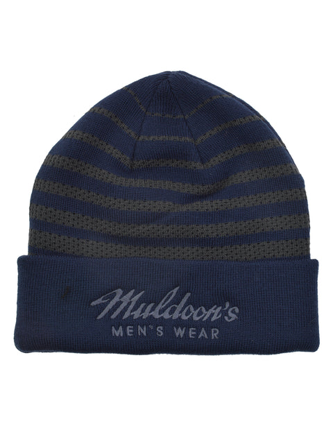 Muldoon's Acrylic Stocking Cap in Navy / Grey Mix