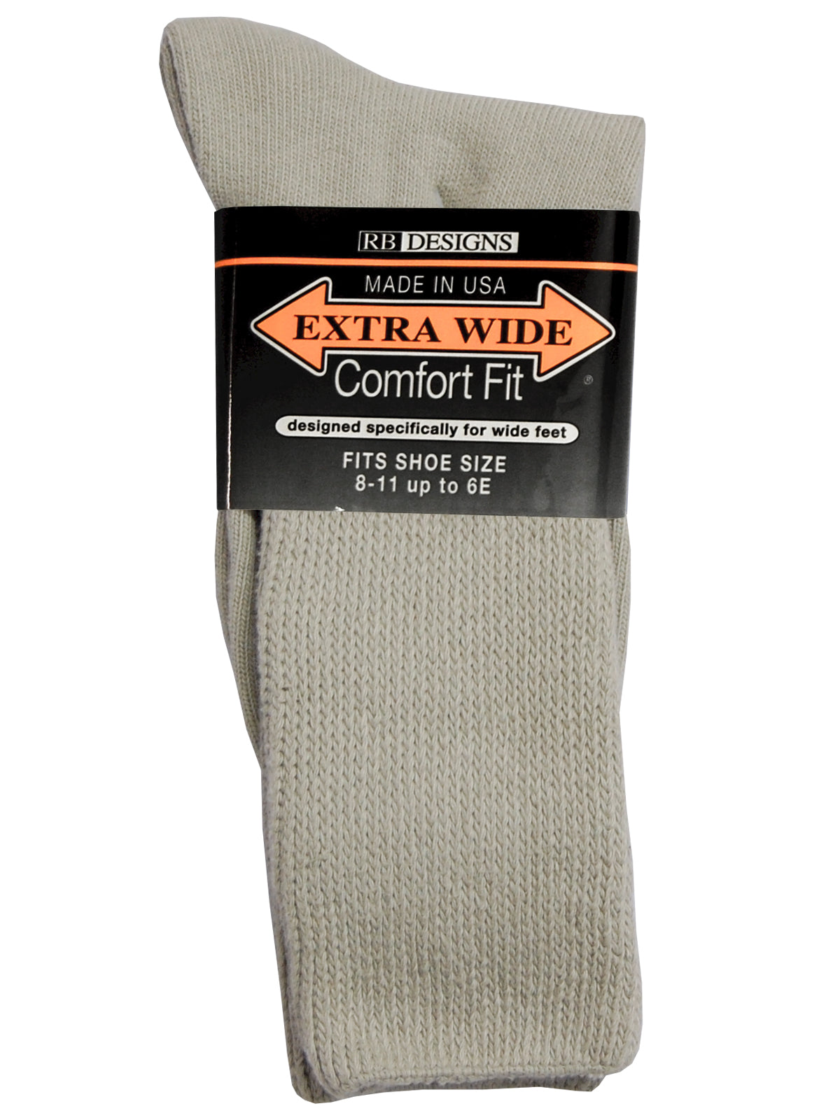 Extra Wide Men's Comfort Fit Athletic Crew Socks in Tan - Size Medium (8.5 - 11.5)