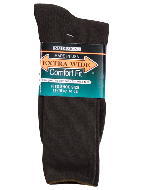 Extra Wide Men's Comfort Fit Dress Socks in Brown - Size Large (12 - 16)