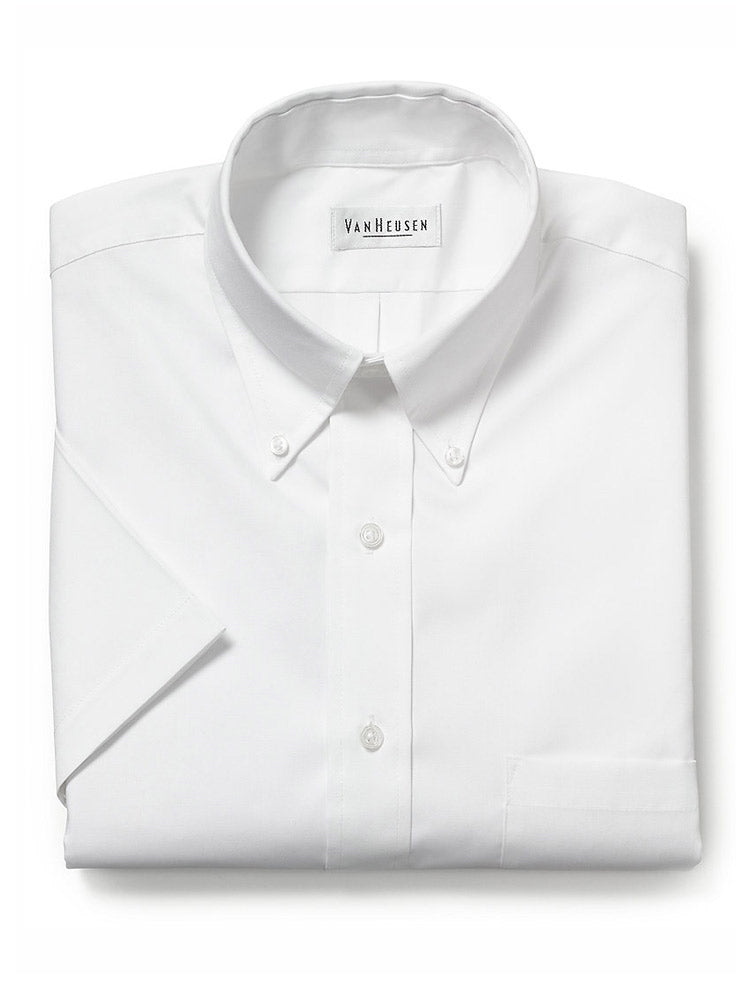 Van Heusen Short Sleeve Pinpoint Dress Shirts - Big Man Sizes