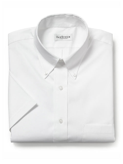Van Heusen Short Sleeve Pinpoint Dress Shirts - Regular Sizes