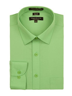 Marquis Men's Cotton Blend Slim Fit Dress Shirts - Regular Sizes - Apple Green