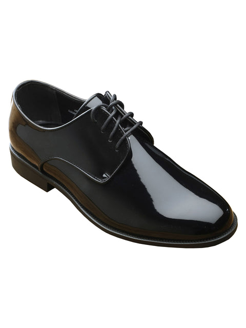 Fabian Men's Flat Black Plain Tuxedo Shoes - Medium Width