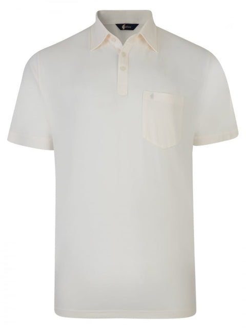 Gabicci Short Sleeve Cotton Blend Polo in Cream - G00Z05-CRM