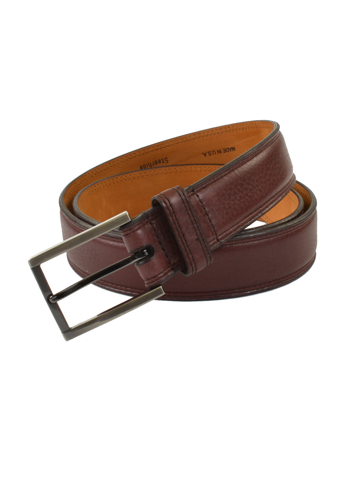 Lejon Glove Tanned Leather Dignitary Belts in Merlot - Regular Sizes