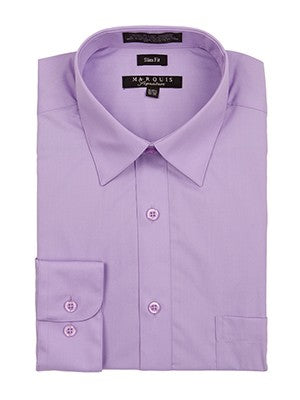 Marquis Men's Cotton Blend Slim Fit Dress Shirts - Regular Sizes - Violet