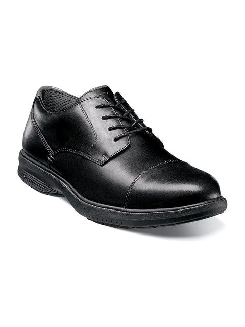 Nunn Bush Melvin Street Cap Toe Oxford Shoes in Black - Medium Width