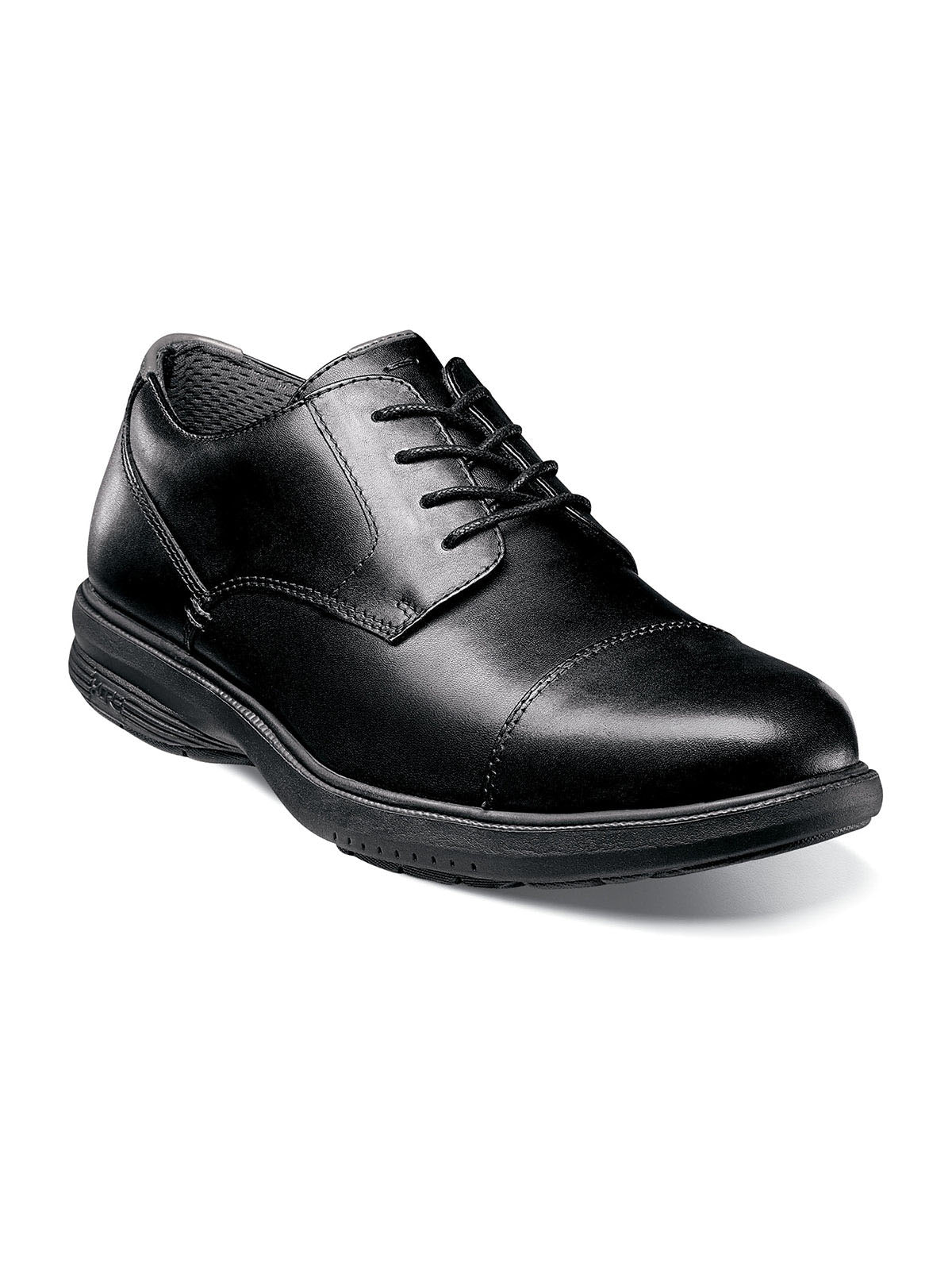 Nunn Bush Melvin Street Cap Toe Oxford Shoes in Black - Wide Width