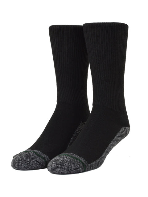 Loose Fit Stays Up Crew Athletic Socks in Black - Large (Size 12 - 15) - 791