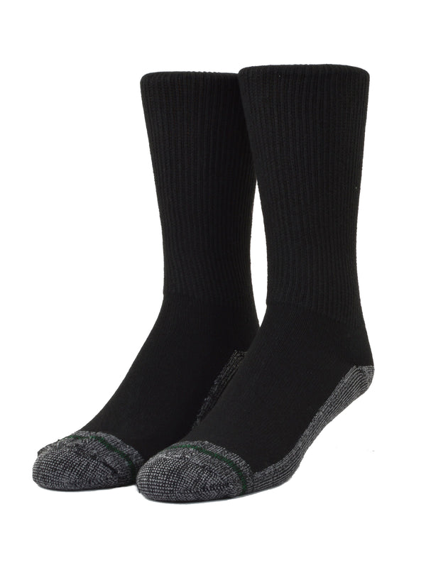 Loose Fit Stays Up Crew Athletic Socks in Black - - 1