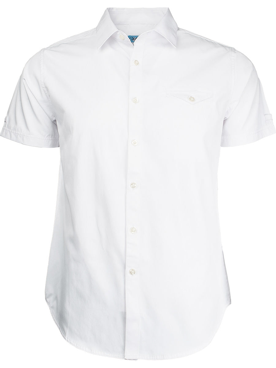 Marquis Cotton Blend Short Sleeve Welt Pocket Sport Shirts 17208 in White