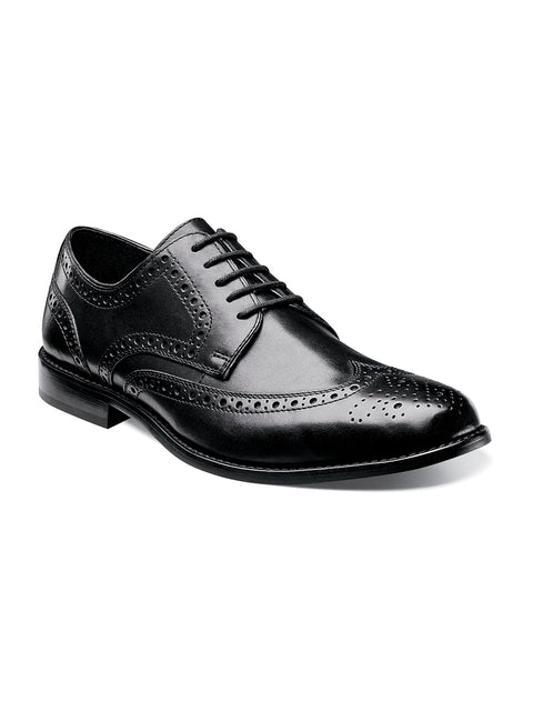 Nunn Bush Nelson Wingtip Oxford Dress Shoe in Black - Medium Width