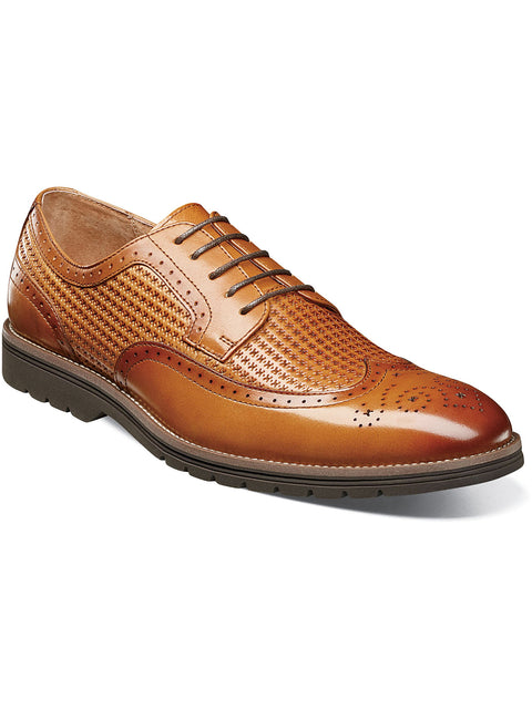 Stacy Adams Emile Wingtip Oxford Dress Shoes in Tan
