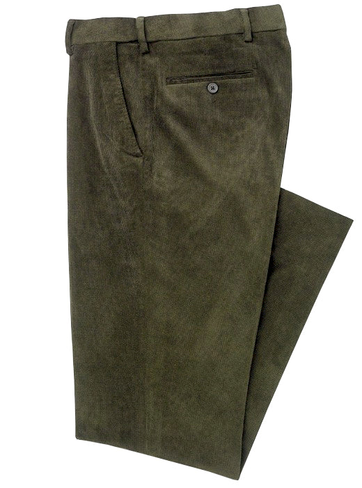 Enro Two Tone Stretch Narrow Wale Corduroy Pants in Olive - M1086G099-OLV
