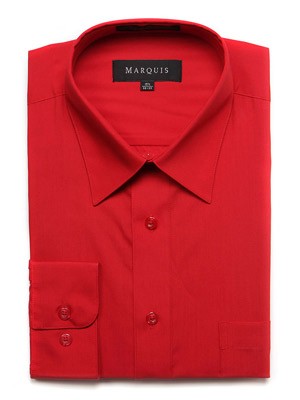 Marquis Men's Cotton Blend Dress Shirts - Tall Man Sizes - RED