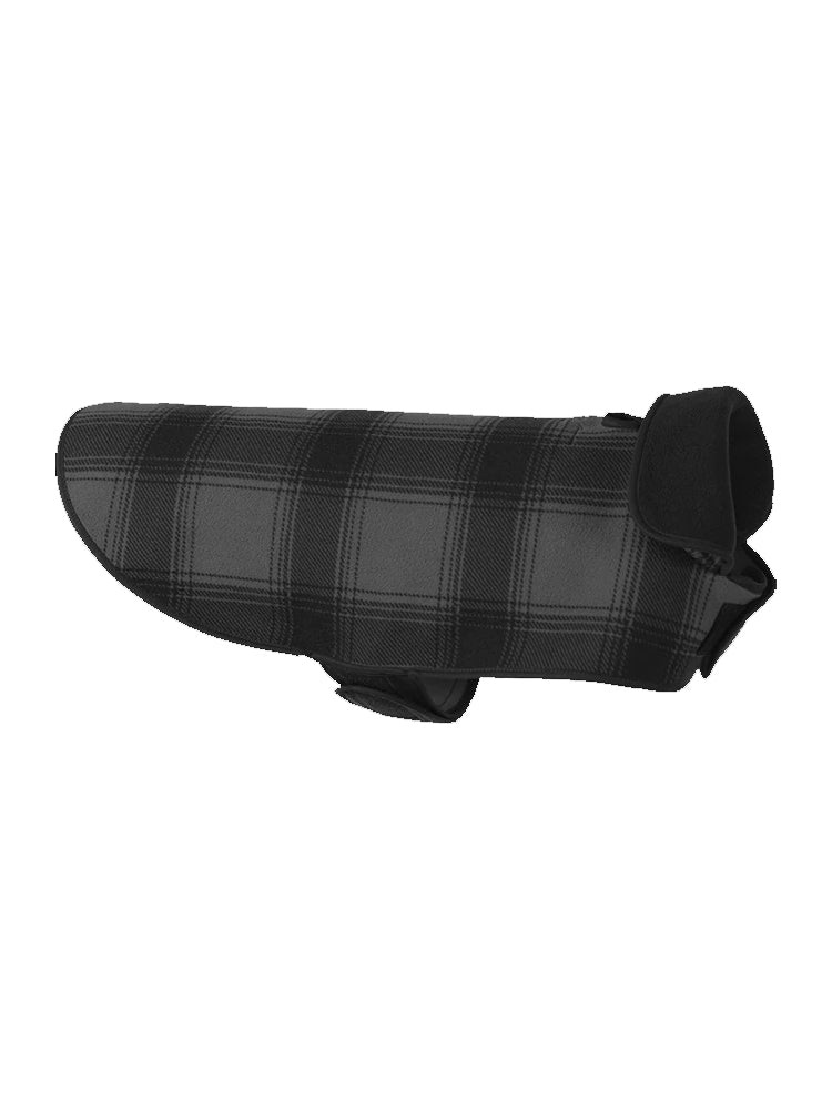 Stormy Kromer Fleece Dog Jacket in Grey/Black Plaid