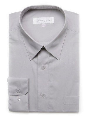 Marquis Men's Cotton Blend Dress Shirts - Regular Sizes - SILVER