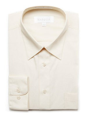 Marquis Men's Cotton Blend Slim Fit Dress Shirts - Regular Sizes - Ecru