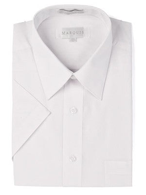 Marquis Cotton Blend Slim Fit Short Sleeve Dress Shirt 001SL in White