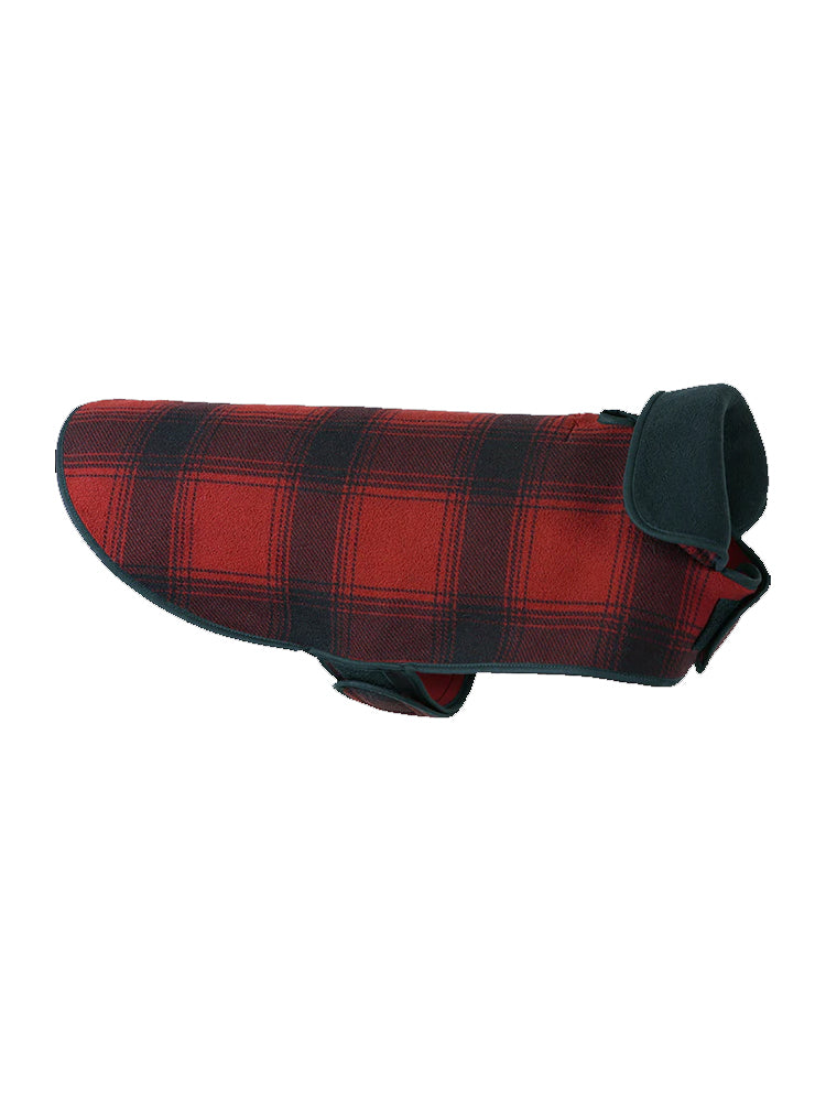 Stormy Kromer Fleece Dog Jacket in Red/Black Plaid