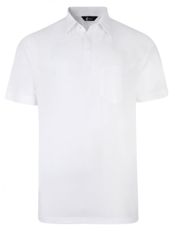 Gabicci Short Sleeve Cotton Blend Polo in White - - 1