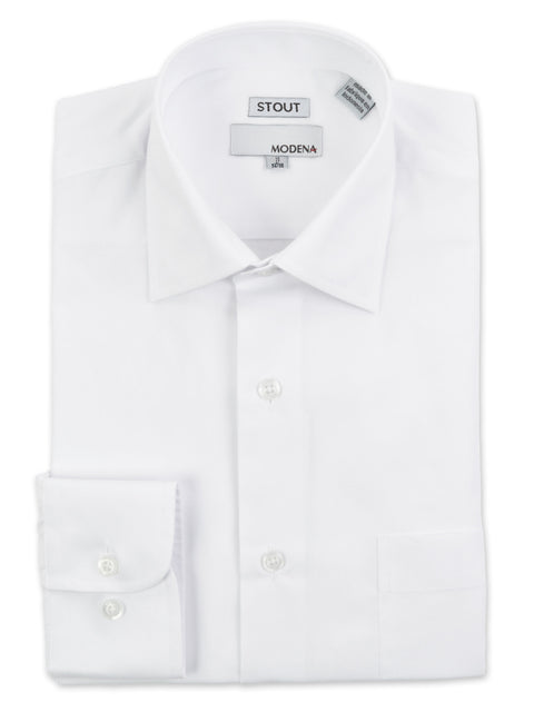 Modena Stout Men's Dress Shirts in White - M300XFBR-WHT