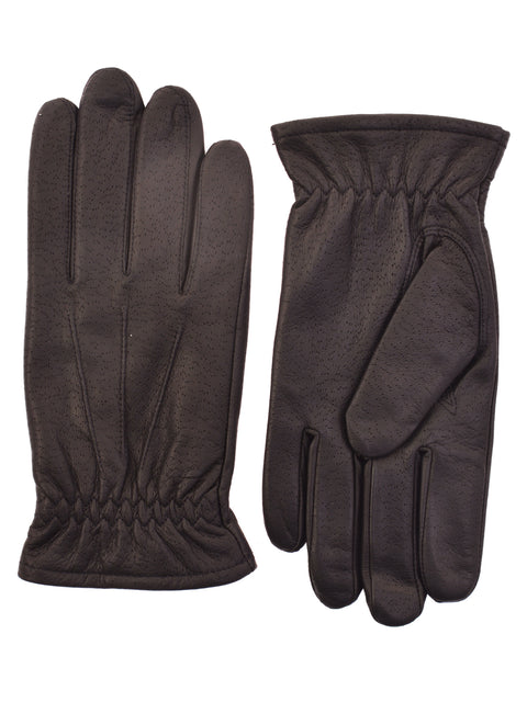 Lauer Men's Deerskin Leather Gloves in Brown - 1437-BRN