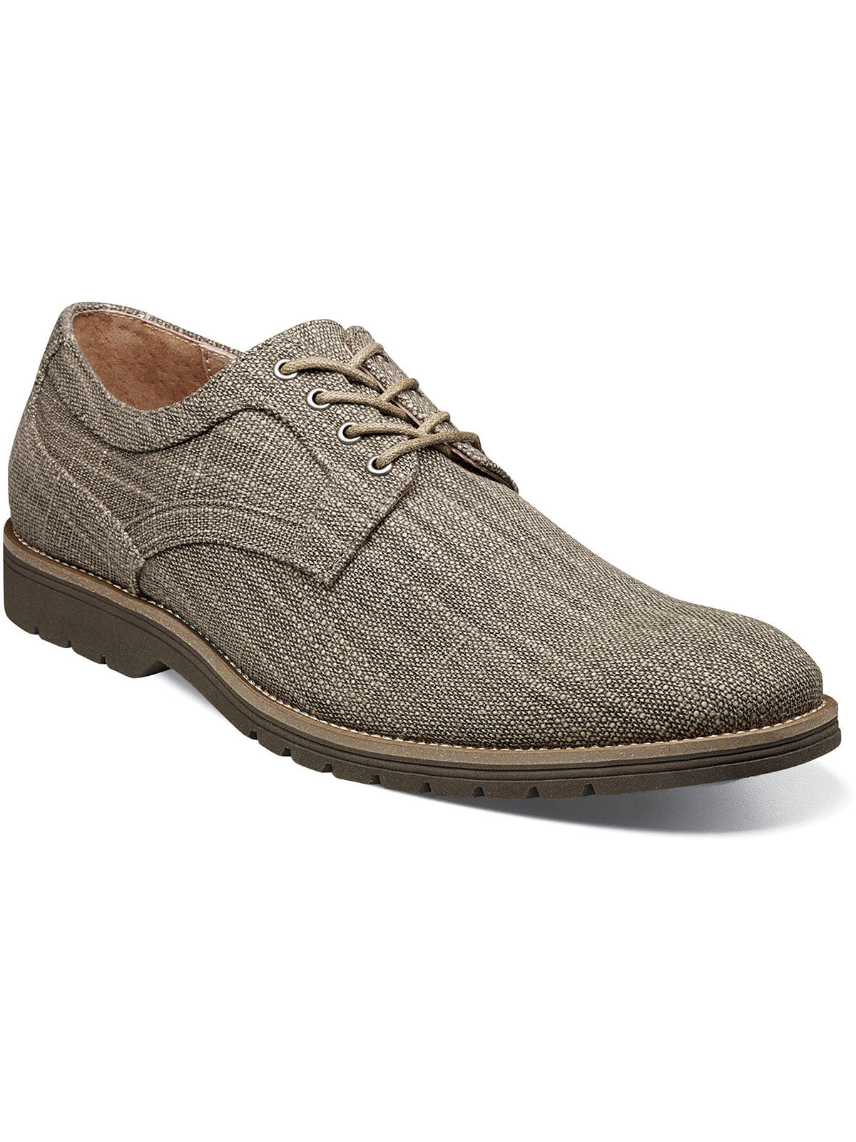 Stacy Adams "Eli" Plain Toe Oxford Canvas Dress Shoes in Taupe