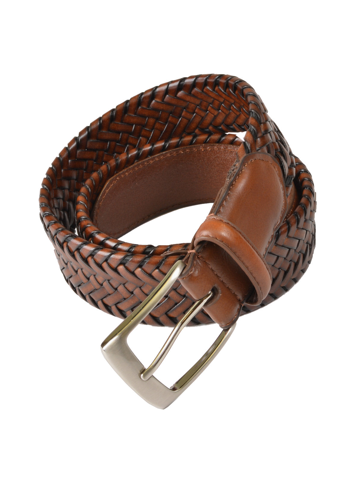 Outfitter Genuine Leather Braided Stretch Belts in Tan - Regular Sizes