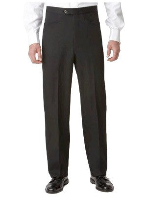 Ascott Browne 100% Polyester Beltless Western Front Pants in Black - Short Man Sizes