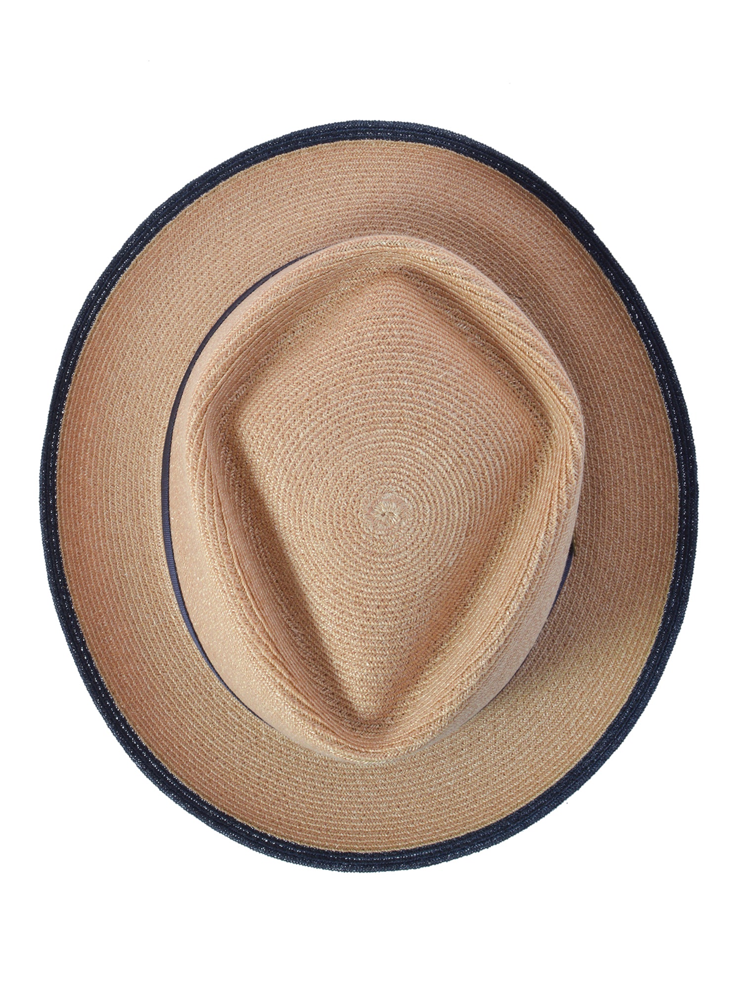 Dobbs The Lineup Hemp Straw Fedora Hat in Beige/Navy