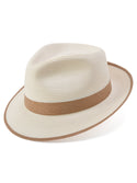 Dobbs Thumbs Up Milan Straw Hat in Ivory/Cognac - 1