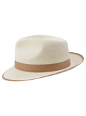 Dobbs Thumbs Up Milan Straw Hat in Ivory/Cognac - 3