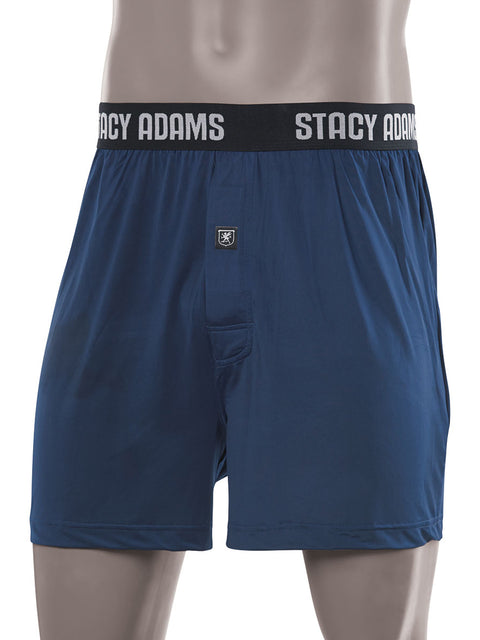 Stacy Adams Comfortblend Boxer Shorts in Navy - Big Men Sizes