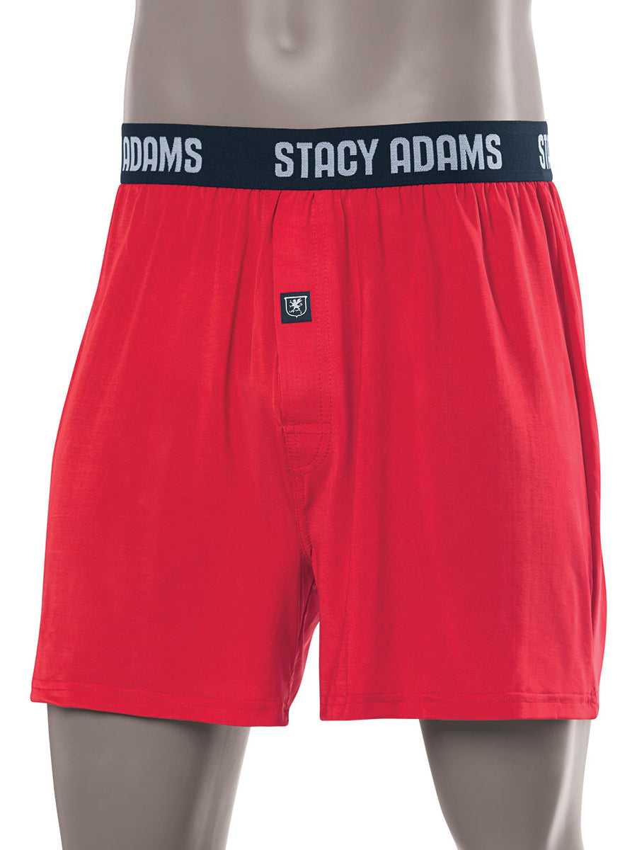 Stacy Adams Comfortblend Boxer Shorts in Red - Big Men Sizes