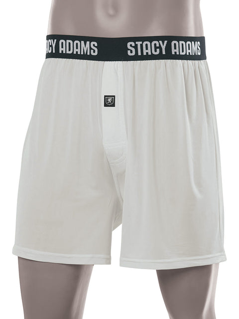 Stacy Adams Comfortblend Boxer Shorts in Silver - Big Men Sizes