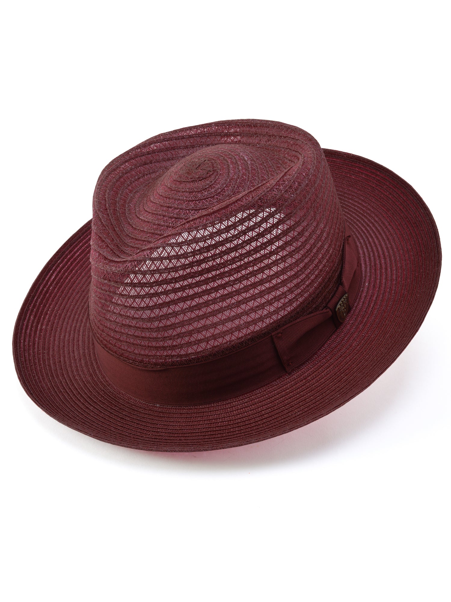 Dobbs Golden Coast Vented Milan Straw Hat in Burgundy