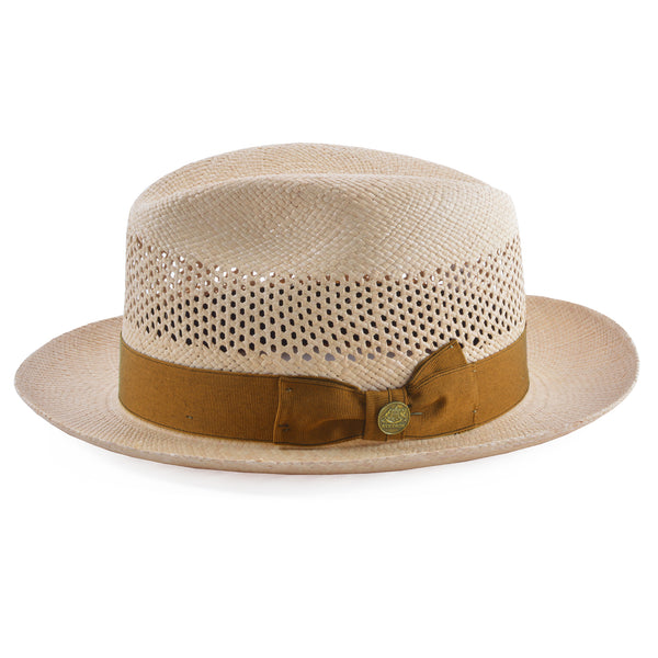 Stetson The Moor Panama Straw Fedora Hat with Hat Box - 3