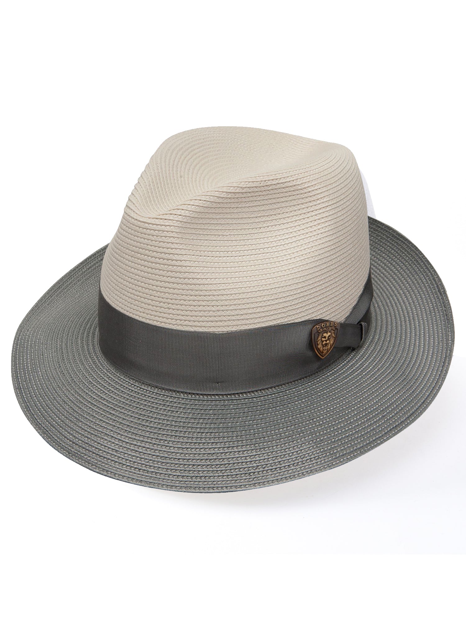 Dobbs Florentine Milan Toledo Straw Hat in Beige/Grey